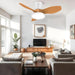 Quiet Ceiling Fan with LED Light DC Motor 32 Inch Large Air Volume Remote Control Oak for Kitchen Bedroom Dining Room Patio