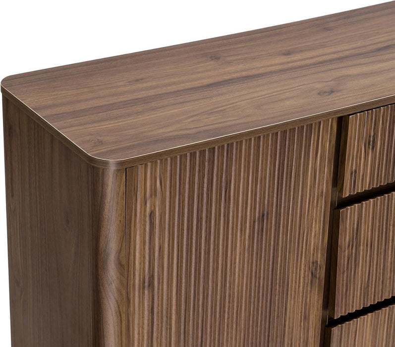 62" Sideboard Buffet Cabinet with Storage, Living Room Accent Cabinet with Drawers, Doors and Adjustable Shelves, for Bar, Kitchen, Walnut