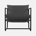 Aidan Sling Accent Chair, Metal Framed Armchair with Shredded Foam Cushioning, Dark Grey