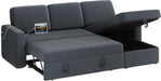 Dark Gray Sectional Sofa with Chaise & USB