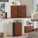 Walnut Dresser for Bedroom with 6 Drawers, 48" Tall Modern Chest of Drawers with Unique Thickened Foot, Rounded Corner Design, Wooden Dresser Organizer for Bedroom, Living Room, Hallway