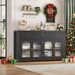 Buffet Cabinet with Storage, Kitchen Storage Cabinet for Home | 55.1" Large Sideboard Buffet, Farmhouse Kitchen Cabinet, Wood Coffee Bar Table for Kitchen, Black
