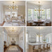 Modern Gold Chandelier 20-Light, Large Luxury round Candle Chandeliers with Acrylic Shades, 26.7" Dining Room Light Fixture for High Ceilings, Living Room, Foyer, Entryway, G9 Base