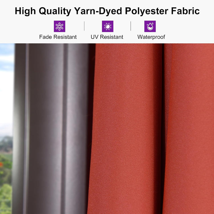 Patio Umbrella 9' X 9' Wind-Resistant Bronze, Brick Red