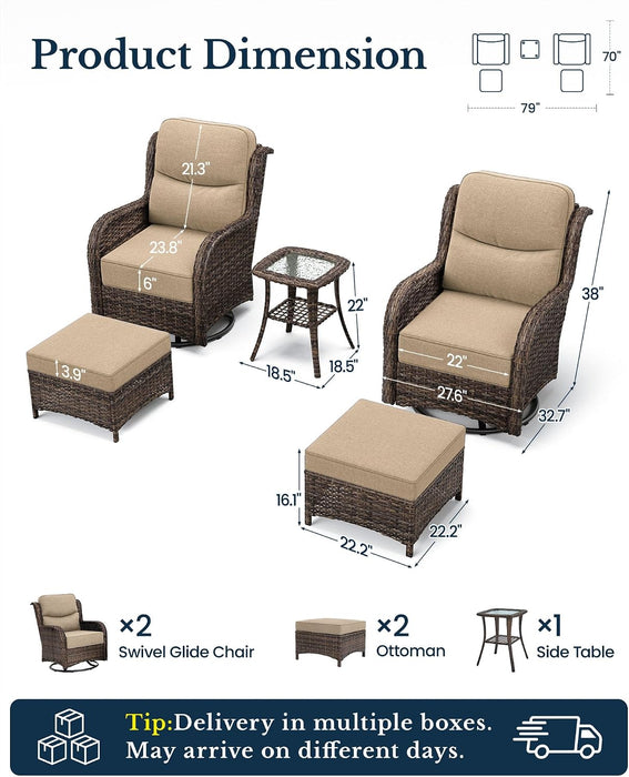 Luxury Outdoor Patio Furniture Set with 6-Inch Thick Cushions