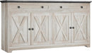 Buffet Cabinet with Storage, Sideboard Cabinet with Drawers & Doors | 2 Drawers, 4 Doors and 2 Adjustable Shelves. 59Inch Wide. Fsc-Certified Wood. Anti-Tip Device. Charcoal Grey and Beige Maple.