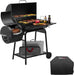 CC1830FC 28-Inch Barrel Charcoal Grill with Offset Smoker, 840 Sq. In. Cooking Area, Front Shelf, Charcoal Grill for Outdoor Grilling and Backyard Cooking, Black