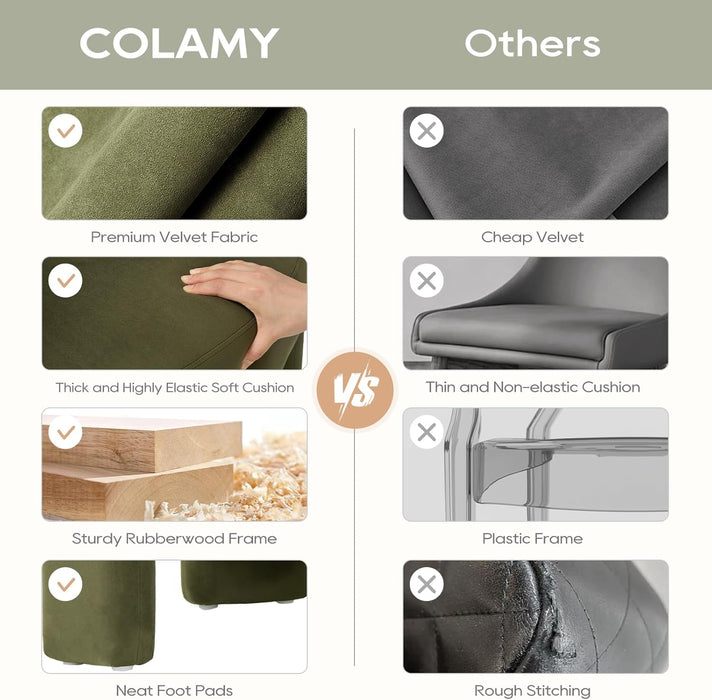 Modern Velvet Accent Chair Set of 2, Upholstered Barrel Chairs, Comfy Side Arm Chairs with 3 Legs for Living Room, Bedroom, Reading, Green