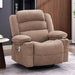 Rocker Recliner Chair with Heat and Massage, 360° Swivel Recliner Chairs for Adults, Oversized Recliner Single Sofa Seat with Cup Holders, Brown