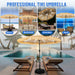 9 FT Solar Thatch Tiki Umbrella, Hawaiian Style Straw Umbrellas with Zinc Alloy Push Button Tilt, UPF 50+ Patio Umbrella,Outdoor Umbrella with 32 LED Lights for Beach, Pool,Garden