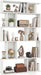 5-Tier Bookshelf, 10-Cube White Geometric Bookcase with 5 Closed-Back Cubbies, Anti-Toppling Kits, Open Display Storage Shelf for Living Room, Home Office, Bedroom