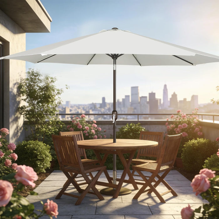 10FT Outdoor Patio Umbrella, Outdoor Table Umbrella, Yard Umbrella, Market Umbrella with 8 Sturdy Ribs, Push Button Tilt and Crank