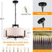 Black Drum Chandelier Eight Light Pendant Fixtures