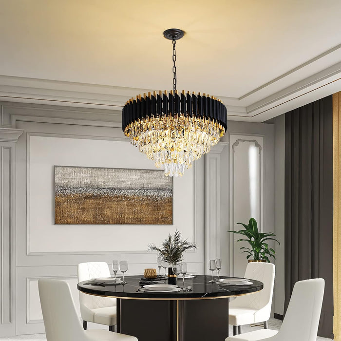 Gold K9 Crystal Chandelier 24 Inch PendantLighting