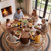 Fluted round Dining Table for 4-6, 47'' Wood Kitchen Tables for Dining Room