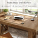 63-Inch Dining Table for 4 People, Farmhouse Thick Appearance Design, Rustic Rectangle Kitchen Dinner Table for Dining Room, Living Room, Yellowish Brown