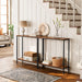 29.5" L Narrow Console Table, Sofa Table behind Couch with 2-Tier Storage Display Shelves, 8.7" D Small Entryway Table for Hallway, Foyer, Living Room, Bedroom, Rustic Brown and Black BF22XG01