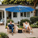 9 FT Motorized Patio Umbrella, Remote Outdoor Umbrella with Heavy Duty Aluminum Frame, Removable Power Bank and Push Button Tilt for Backyard, Pool, Garden, Beach, Blue