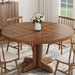 47" round Dining Table for 4, Farmhouse Kitchen Table, Walnut | Circle Dining Room Table Dinner Table, Kitchen Dining Room Furniture (Table Only)