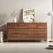 Walnut 10 Drawer Dresser for Bedroom, 63" W Modern Wood Dresser