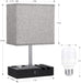 Grey Dimmable Nightstand Lamp Illuminating Ambient Lighting
