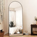 56"X21" Arched Full Length Mirror Floor Mirrors with Aluminum Alloy Frame Free-Standing Wall Mounted Floor Mirrors or Large Dressing Mirror, Black Mirror Full Length