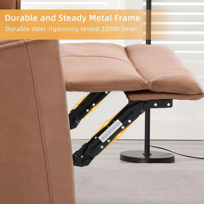 Mnul Loveset Recliner Sof, Wll-Hugger 2 Set Reclining Love Set Couches, Lethire Reclining Sof Set, Double Seter Recliner Chir for Living Room, Office, prtment, Brown