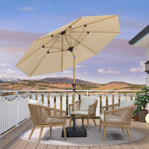 Patio Umbrella 10Ft Market Table round Push Button Tilt, Beige