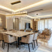 46.8 Inch Modern Adjustable Alabaster Rectangle Chandelier