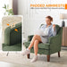 Green Upholstered High Back Midcentury Accent Chairs