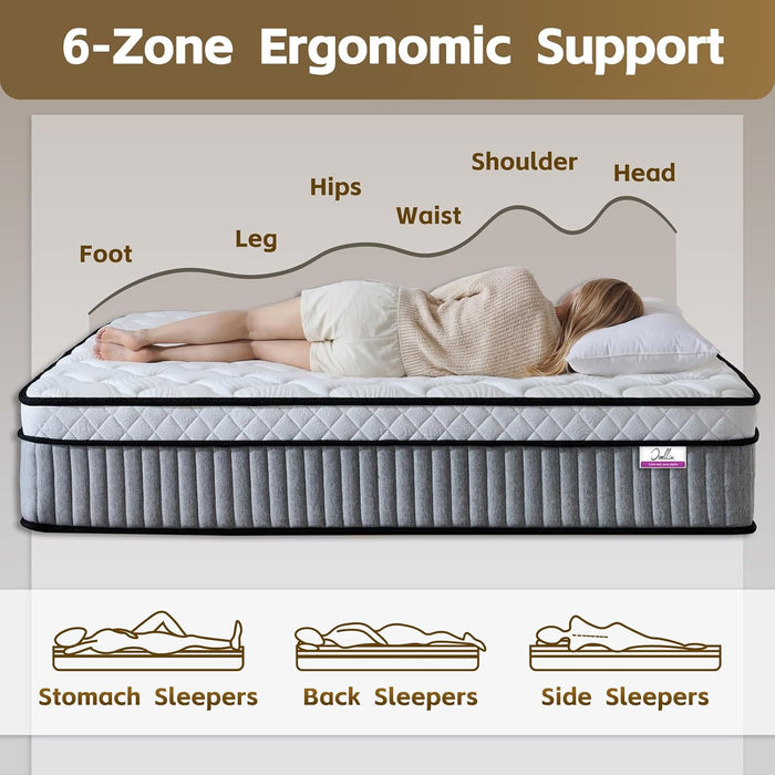 Queen Mattress 12 Inch,Hybrid Queen Size Mattress in a Box