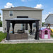 10' X 12' Gazebo Outdoor Aluminum Gazebo with Heavy Duty Galvanized Steel Double Roof for Patio Backyard Deck, Netting and Curtains Included, Grey