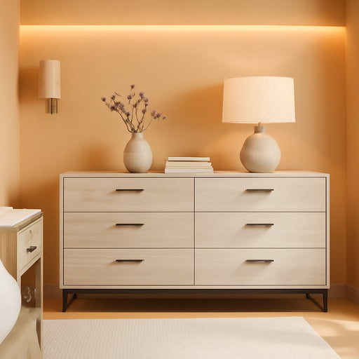 Socalle 6 Drawer 59" Dresser, Beige