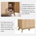 60 Inch Fluted Buffet Sideboard Cabinet, Natural Oak | Modern Coffee Bar Storage Cabinet with 3 Drawers, for Dining Room, Living Room, Hallway, Oak Wood Grain, Adjustable Shelves