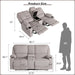 Loveseat Recliner, RV Reclining Loveseat, Home Theater Seating, Manual Loveseat with Console, 4 Cup Holders, 2-Seater Recliner Sofa, RV Furniture (Light Grey, Loveseat with Console)