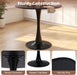 Black round Dining Table, 32" Modern Tulip Kitchen Table W/ 0.9” Thickened Tabletop & Sturdy Metal Pedestal, Mid-Century Leisure Table for Small Places, Dining Room, Living Room, Cafe