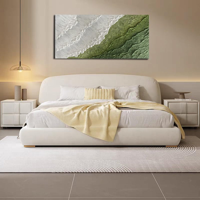 - 3D Thick Texture Canvas Wall Art Hand-Painted Minimalism Abstract Artwork Oil Painting Home Decorations Modern Bedroom Wall Art Ready to Hang 24X48Inch