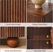 58 Inches Walnut Fluted Sideboard Buffet Cabinetry