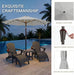 10FT Outdoor Patio Umbrella with Solar Lights, Market Table Umbrella with Push Button Tilt & Crank, 8 Sturdy Ribs, 32 LED Lights, UV Protection for Garden Lawn Deck Backyard Pool (Light Grey)