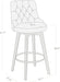 Bar Stools, 360° Swivel Upholstered Bar Stool with Back, 30" H Bar Height Barstools, Set of 2, Faux Leather in Stone Grey