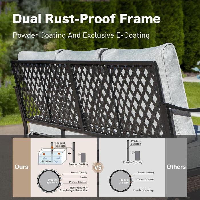 , 6 PCS Metal Patio Conversation Set