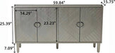 Modern 60 Inch Wide Silver Sideboard Buffet Cabinet