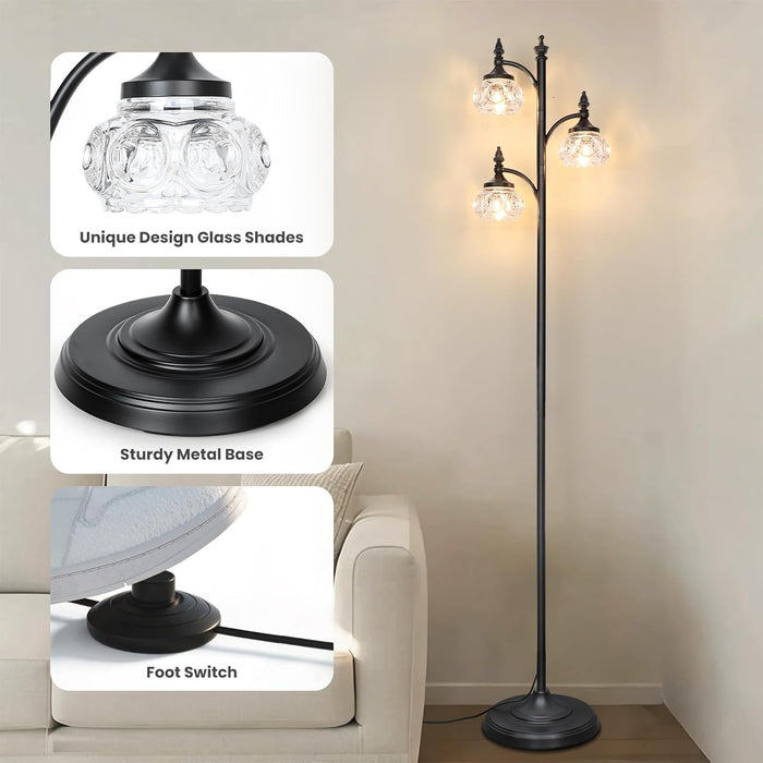 Black Floor Lamp Dimmable Illuminated Standing Light