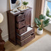 Farmhouse Dresser for Bedroom, Tall Chest of Drawers, Dark Cherry