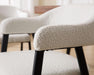 Modern Dining Room Arm Chairs Set of 4, Faux Sherpa Boucle Upholstered Barrel Dining Chairs with Arms Mid-Century White Accent Chair with Metal Legs, Open-Back Kitchen Side Chair for Living Room