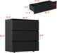 3 Drawer Dresser for Bedroom, Modern Chest of Drawers, Wooden Closet Storage Dresser Tower for Living Room, Black