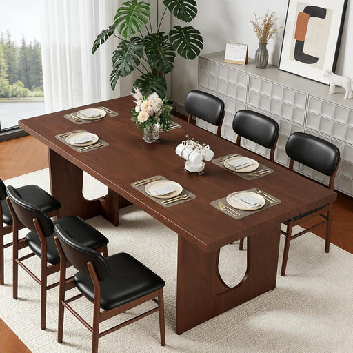 Walnut 71Inch Dining Table Seats SixToEight Contemporary