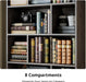 Bookcase with Doors, Tall Bookshelf with Storage, Bookshelves and Bookcases with 8 Open Cubes for Living Room, Bedroom, Office