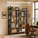 5 Tier Bookshelf, Bookcase with 10 Open Display Shelves