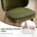 Dining Chair with High Back Single Mid Century Modern Kitchen Chair Boucle Fabric Upholstered Armless Accent Chair 20" Wide Padded Seat with Wooden Legs for Living Room Bedroom Green